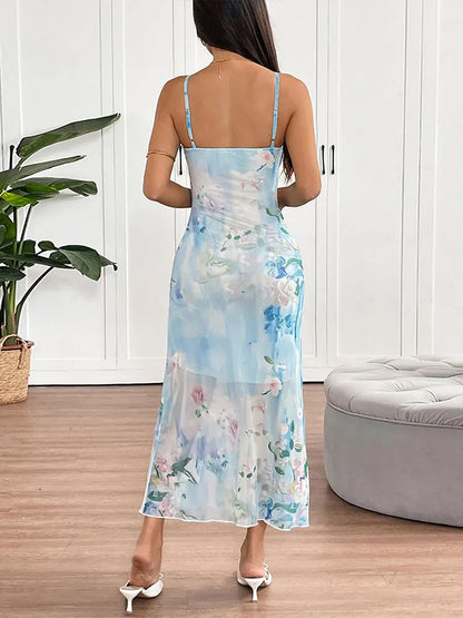 Floral Whisper O-Neck Print Dress