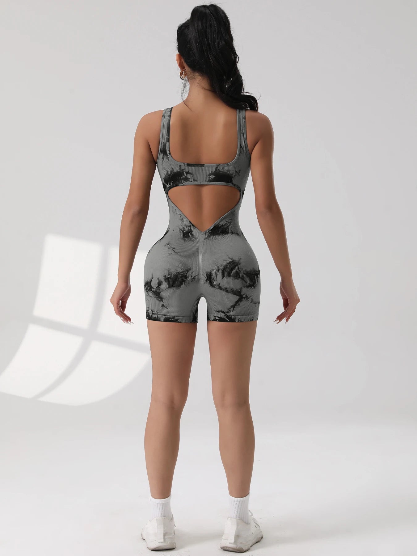 1PCS Tie Die Yoga Suit Stretch Butt-Lifting Sports Jumpsuit