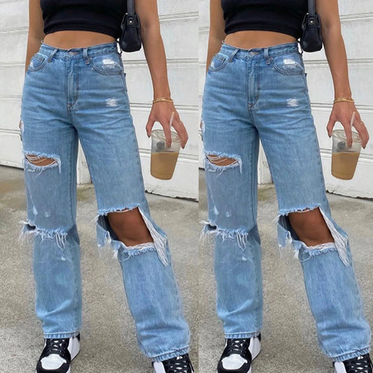 New Baggy Urban Distress High Waist Denim