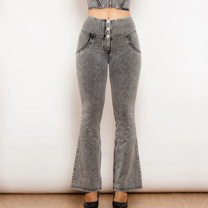 Grey High-waisted Modern Muse Bell-bottoms Denim