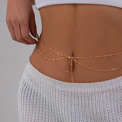 Double-Layer Glimmering Waist Gold Chain