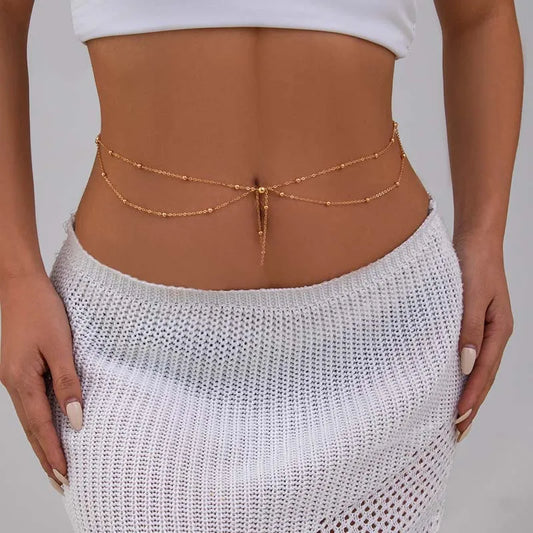 Double-Layer Glimmering Waist Gold Chain