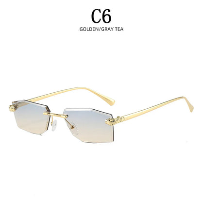 Rimless Luxe Glamour Glint Sunglasses