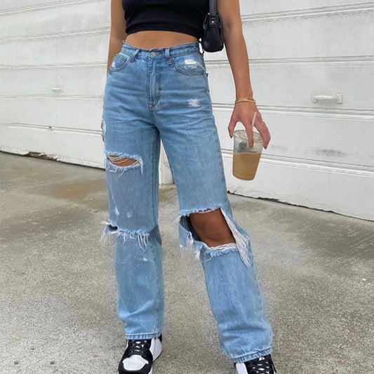 New Baggy Urban Distress High Waist Denim