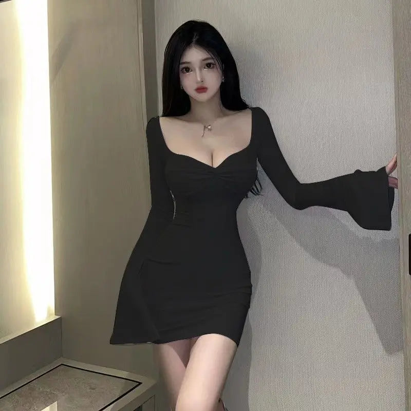 Long Sleeve Ruched Bodycon Dresses