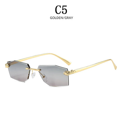 Rimless Luxe Glamour Glint Sunglasses