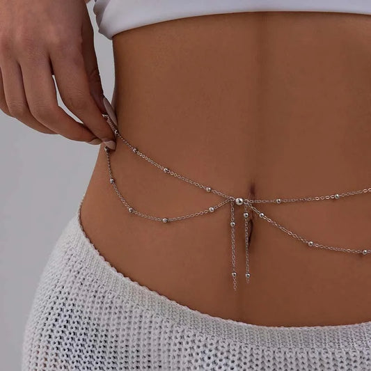 Double-Layer Glimmering Waist Gold Chain