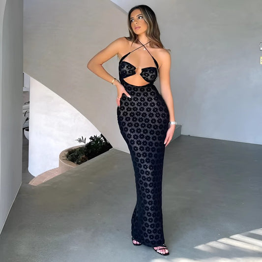 New Fashion Hanging Neck Chic Cutout Elegance Dress