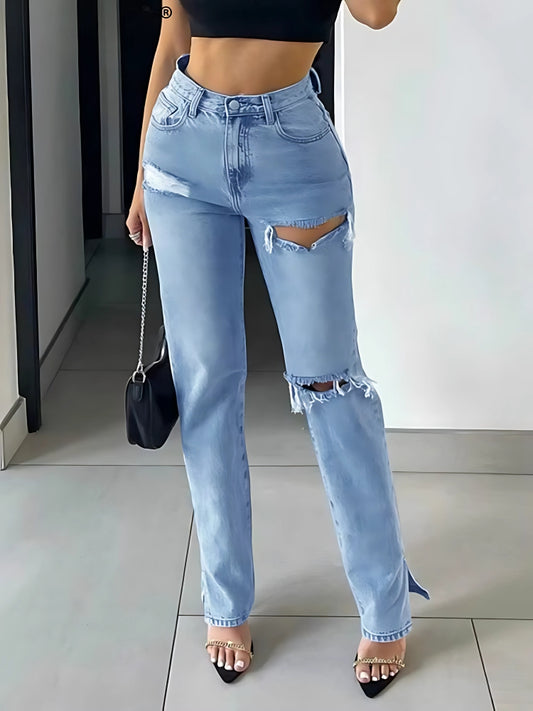 High Waist Chic Cutout Denim